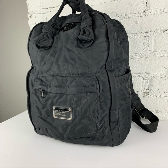 Marc Jacobs Black Quilted Nylon Bow Workwear Standard Supply Backpack - Picture 2 of 13
